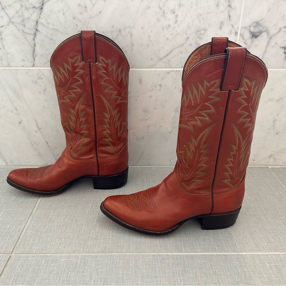 Justin Cowboy boots/western boots, brown/orange.